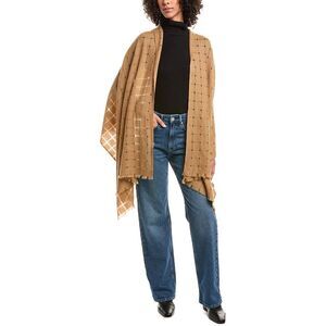 Forte Cashmere Open Weave Shawl, Brown